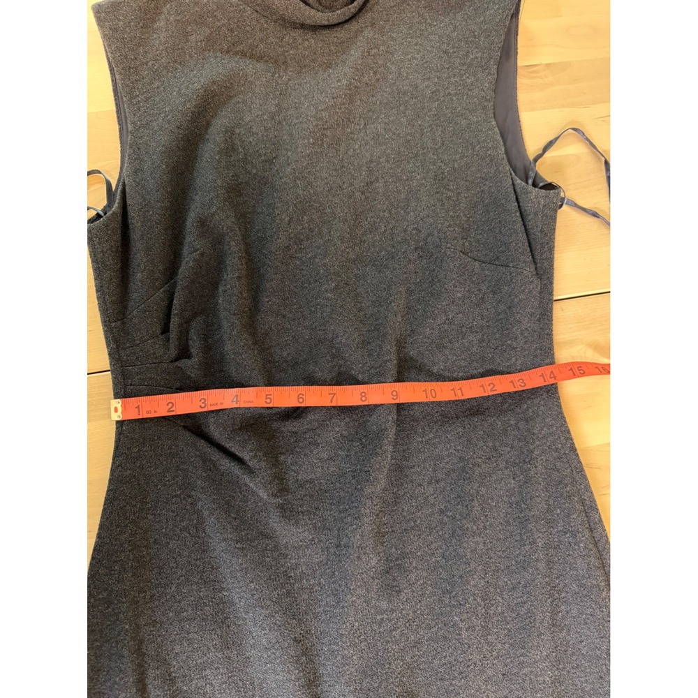 100% Merino Wool Talbots Dark Charcoal Gray Sleeveless Midi Dress - Picture 10 of 10